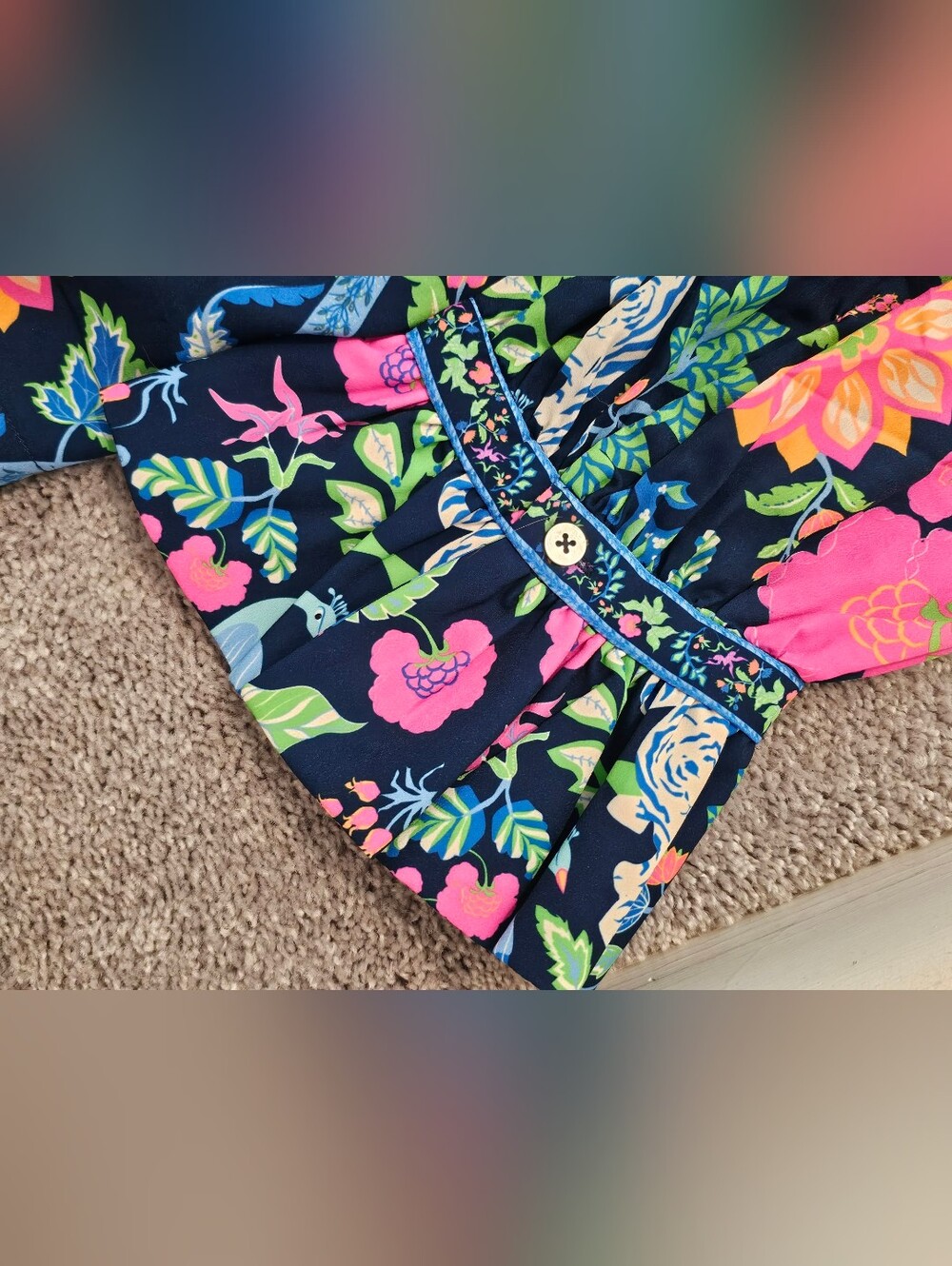 Gretchen Scott Designs Blouse with Neon Pink & Lime Flora - Picture 3 of 8
